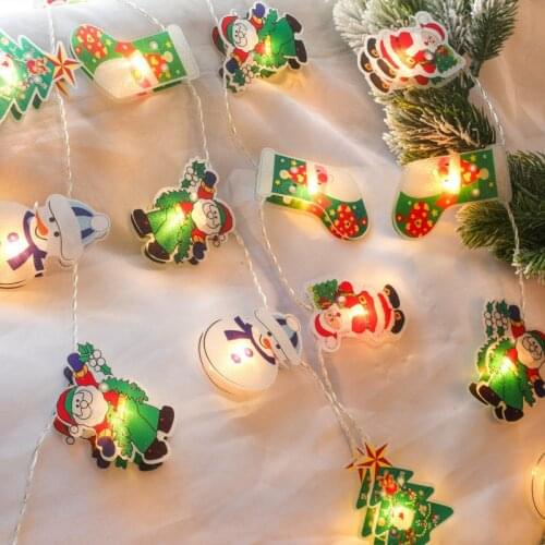 New Year Gifts 1.2m 10leds Santa Snowman Led Light String Christmas Decorations for Home Xmas DIY Party Navidad Ornaments Decor