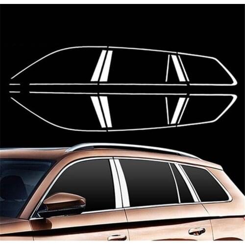High-quality Car Styling Stainless Steel Strips Car Window Trim Decoration Accessories For 2017 2018-2020 SKODA KODIAQ 22pcs