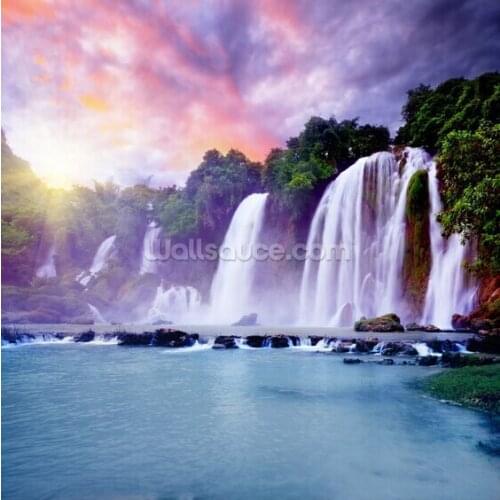 Custom landscape wallpaper.3D Banyue Waterfall for living room bedroom kitchen background wall waterproof PVC wallpaper