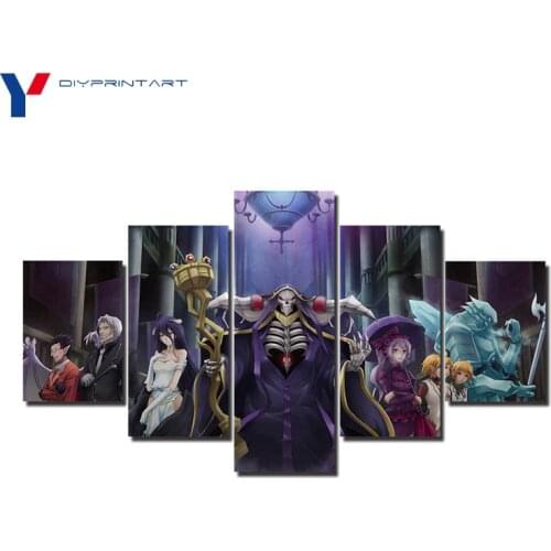 Overlords the Gardiens of Nazarick 5 Panel Paintings Wall Decor Home Decoration Pictures for Living Room A0082