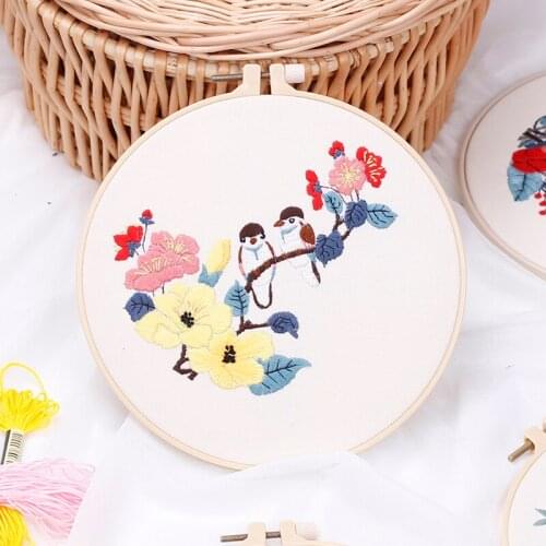 Hand embroidery diy craft kit embroidery kit pattern needlework kit punch embroidery kit mini embroidery hoops embroidery kit