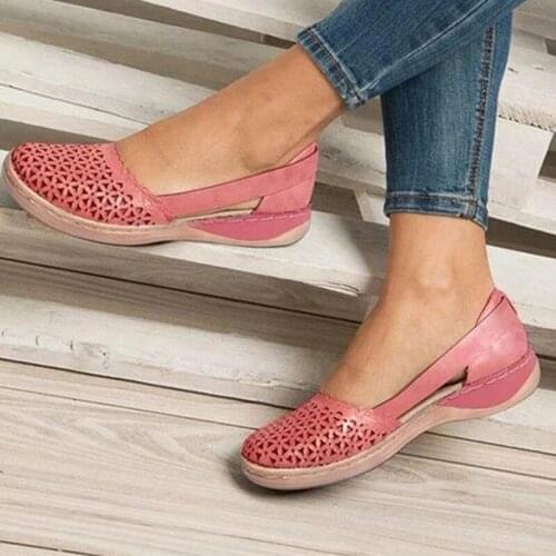 Summer Women Wedges Orthopedic Sandals Office Shoes Women Hollow Out Vintage Shoes Slip On Casual Sewing Ladies Sandals