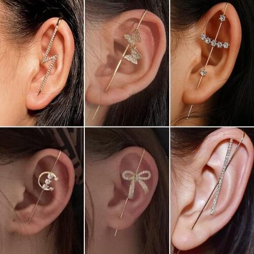 Multiple Styles Boho Ear Wrap Crawler Hook Earrings Geometric Stud Earings Piercing Earring Street Popular Hip Hop Ear Jewelry
