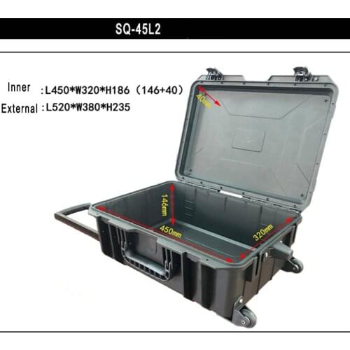 SQ45L2 External 520*380*235 mm plastic Portable trolley case with uncut sponge