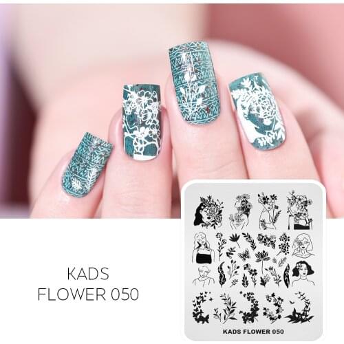 AriesLibra Nail Stamp Plate 50 Designs Flowers Pattern Nail Art Stamping Plate Image Stencil Template Polish Printer Plate Tool