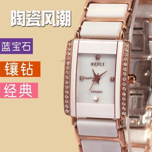 Ultra small dial watch female mini ultra-thin ceramic strap fine waterproof Korean white diamond fashion trend small