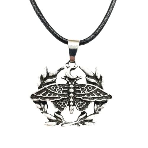 Wicca Moon Pagan Dead Moth Pendants Cute Accessories Necklaces For Women Bijoux