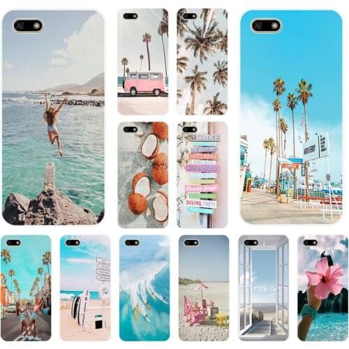 Back Cover Bumper Phone Case 36Silicon Soft Tpu alifornia trees Beach Surf Trave5.7 7c 5.7 7x Cases for Huawei Honor 7A 5.45 Pro