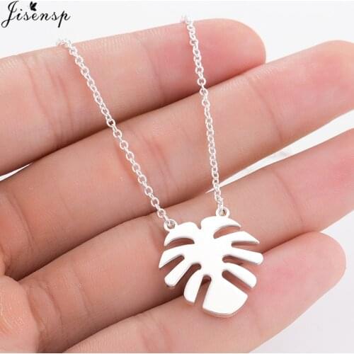 Jisensp Bohemian Vintage Leaf Necklace Simple Fashion Lovely Plant Jewelry for Women Girls Birthday Gift collares de moda 2018