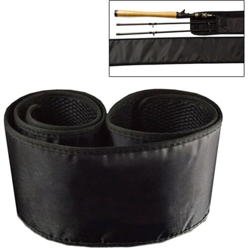 1PCS Fishing Rod Cover Professional Fishing Bag Highly Elastic Cotton Fish Rod Sleeve Thickened Elastic fishing Bags black