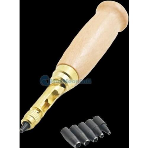 1 Pc / Lot Automatic Hole Punch Tool Sewing Leather Caft Spring PVC Banner Paper with 6 Drill Accessories