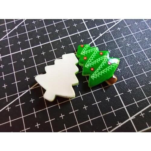 1pcs/lot resin flat back Printing Christmas tree 23mm Cabochons Scrapbooking Hair Bow Center DIY Christmas decration