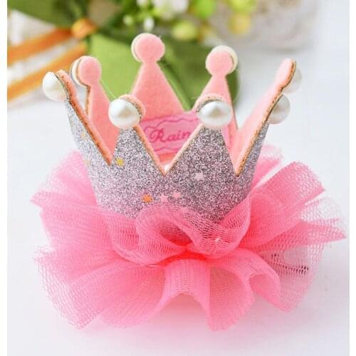 1PC Fashion Cute Girls Crown Princess Hair Clip Lace Pearl Shiny Star Headband Hairpins Barrettes Headwear Hair Accessories Gift