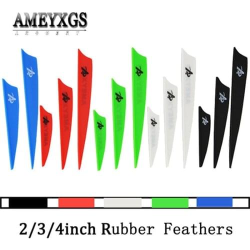 100pcs 2/3/4inch Arrow Fletches Rubber Feather Shield-shape Colorful Vanes For Outdoor Hunting Shooting Archery Accessories