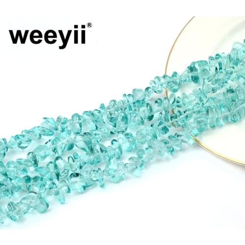 Irregular Gravel Shape 5~8mm Transparent Sky Blue Gravel Precious Stone Beads For Jewelry Making DIY Bracelet Accessories