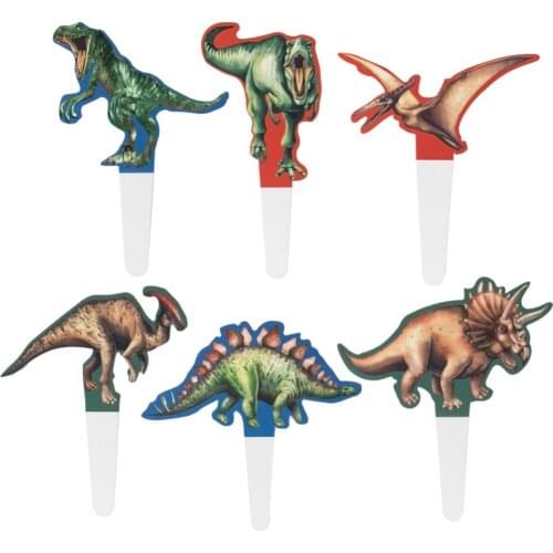 12PCS Dinosaur Cake Insertion Dinosaur Theme Birthday Party Cake Insert Childrens Birthday Party Festival Supplies Decoration