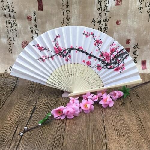 200pcs/Lot Wedding Date&Names Plum Flower Chinese Silk Hand-made Bamboo Fans lin3820