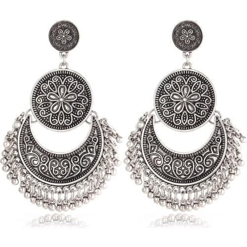 2016 Hot Vintage Gold Color Stud Earrings Retro Silver Color Boho Bijoux Flower Earring For Fashion Women Ohrringe Accessories