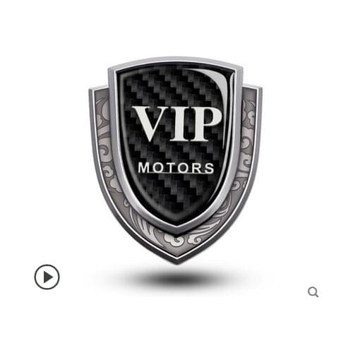 3D Carbon Fiber Metal VIP Club Luxury Auto Trunk Rear Fender Emblems Badge Decal Sticker Car Accessories