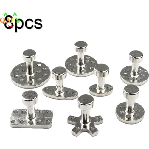 8pcs/lot Metal Puller Tabs Pad Aluminum Glue Dent Paintless Repair Hail Removal Kits