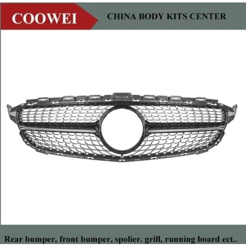 Without centre logo Diamond grille Suitable for C Class w205 c63 radiator grille 2015+ sports edition C450 250 180 C200 C220 C63
