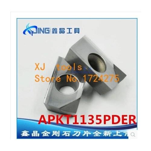 Free shipping 2PCS APKT1135PDER PCD Inserts , CNC PCD Diamond insert For Lathe Tools For Turning Tools
