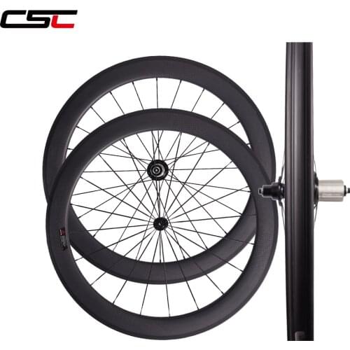 CSC 700C road bicycle U shape wheels 38mm 50mm 60mm tubeless ready SAT clincher novatec DT Swiss hub carbon fiber bike wheelset