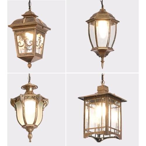 European waterproof pendant lights Outdoor retro village chandelier balcony corridors lights Grape rack hanglamp luminaire