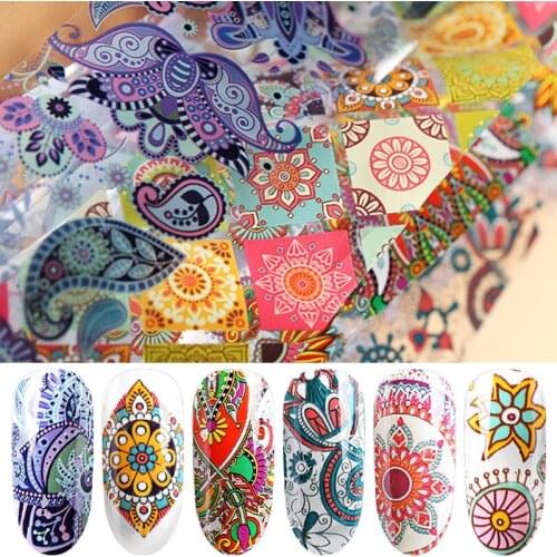 HNUIX 10 pieces 4*100cm Colorful Nail Sheet Transfer Adhesive Sticker Custom Pattern Envelope Slider Ribbon Decoration Manicure