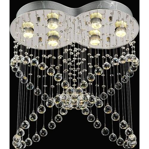 Flush Mounted Crystal Ceiling Light Lamp Luxury Butterfly Shape Villa Lobby Dining Room Stair Hallway Aisle Lighting PL508