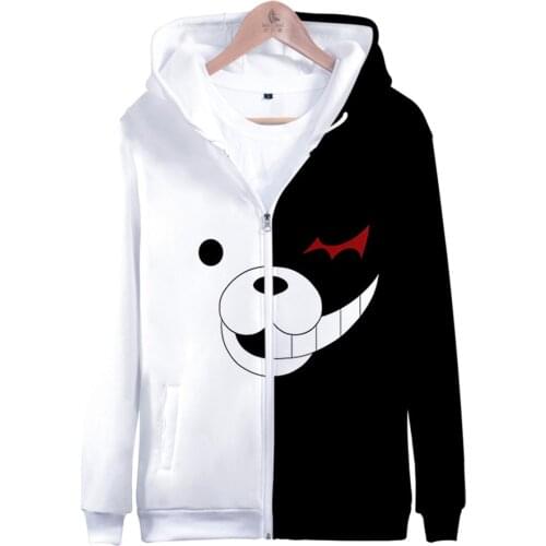 Dangan Ronpa monokuma 3d print Hoodies casual long sleeve Coat hoodie sweatshirt women men clothing Cartoon Tops Cosplay Costume