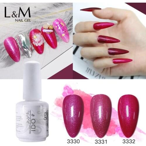 IDO 3pcs Shining Purple Gel series Nail Gel Polish LED UV Shimmer Nails Soak Off beauty Gel brand wholesale Nails Glue colorful