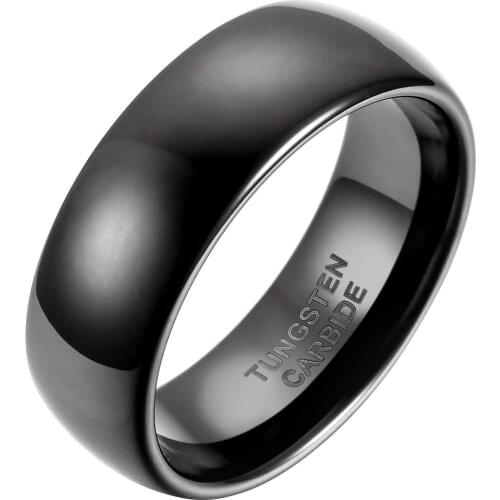 BONISKISS 2020 8mm Classic Wedding Rings For Women Men Black 100% Tungsten Carbide Ring Anniversary Engagement Wedding Band