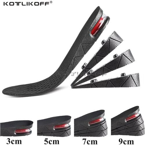 KOTLIKOFF Insole Cushion Insert Shoe Heel Foot Pads Height Lift Taller Adjustable Quality Unisex 3-9cm Height Increase Insole
