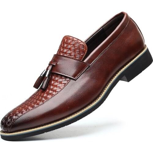 Fashion Lattice Fringe MenS Classic Casual Shoes Leather Autumn Spring Male Office Shoe Man Sneakers Big Size 38 43 45 46 47 48