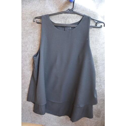 Obrix Light Summer Casual Style Sleeveless T-Shirt Formal Assymetric Length O-Neck Ruffles Formal Streetwear Tank Top For Women