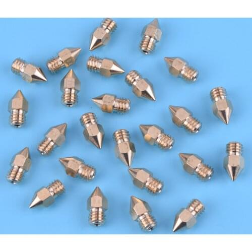 LETAOSK 25 Pcs Brass 3D Printer Nozzle 0.4mm MK8 Makerbot Extruder Head for Creality CR-10