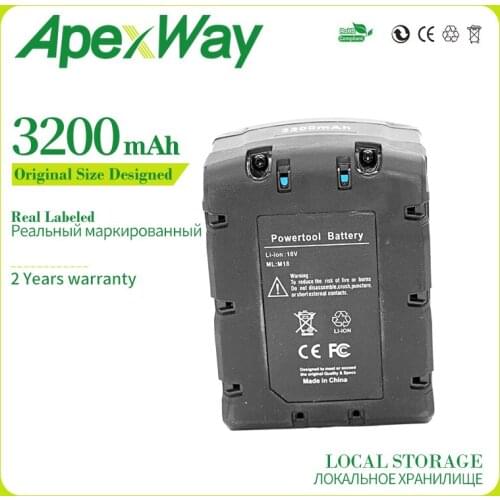 Apexway 18v 3200mAh Li-ion Tool Battery for Milwaukee M18 48-11-1815 48-11-1850 Repalcement M18 Battery 2646-20 2642-21CT