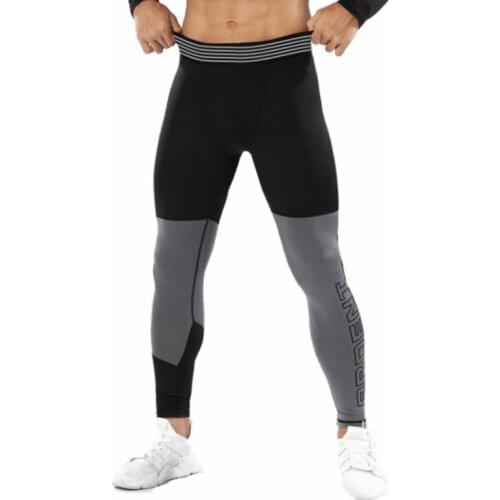 New Stretch Tights Mens Quick-drying Fitness Exercise Leggings Running Training Pants Mens Jogger Sports Compression Trousers