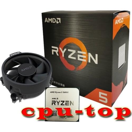NEW AMD Ryzen 5 5600X R5 5600X 3.7 GHz Six-Core twelve-Thread 65W CPU Processor L3=32M 100-000000065 Socket AM4 with cooler fan