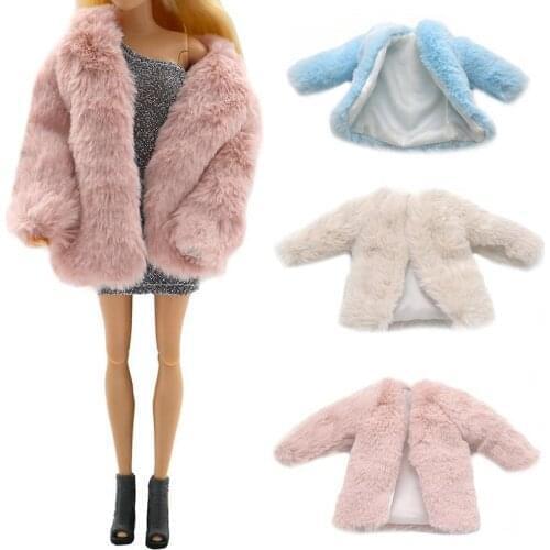 Doll Clothes Fur Coat Winter Multicolor Long Sleeve Soft Warm Casual Wear Accessories Clothes for Doll Kids Toy