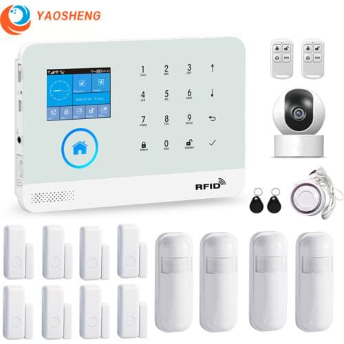TUYA WIFI GSM White Alarm Safety System Smart Home App Control With IP Camera Wireless Smarthouse Security Alarms
