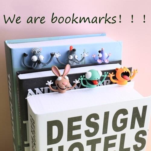 Original Cute Cat Bookmark 3D Stereo Cartoon Marker Animal Bookmarks PVC Material Funny Bookmark Student School Stationery Gift