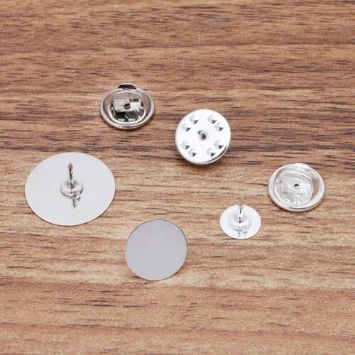 Flat Glue Pad Surface Brooch Pins Butterfly Backs Badges Shirt neck Collar Clip 8mm 10mm 12mm 15mm 18mm Black Base DIY Findings