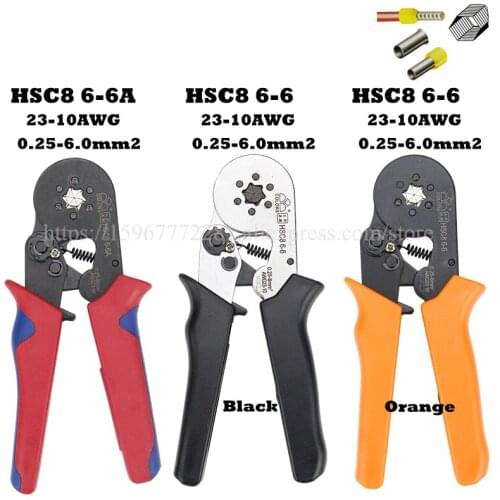 Plier HSC8 6-6A tool mini self-adjustable crimping plier 23-10AWG crimping capacity 0.25-6mm2 VSC8 HSC8 6-6
