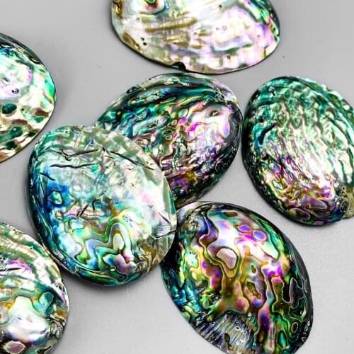 2PCS Natural Abalone Shell Pendants Charms Single Side Mother of Pearl Shell DIY Gifts Pendants for Jewelry Making Accessories