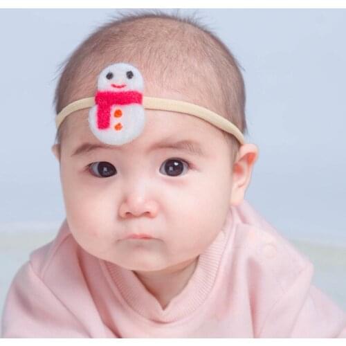 Fashion Girls Wool Christmas Nylon Hair Bands 100% Snowman X'mas Tree Elastic Nylon Hairbands Hair Accessories