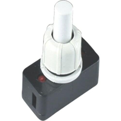 PBS-17A 250V 3A M10 Mini Self-locking On-Off NO Pushbutton Switch for Table Lamp, White, 6-Pack