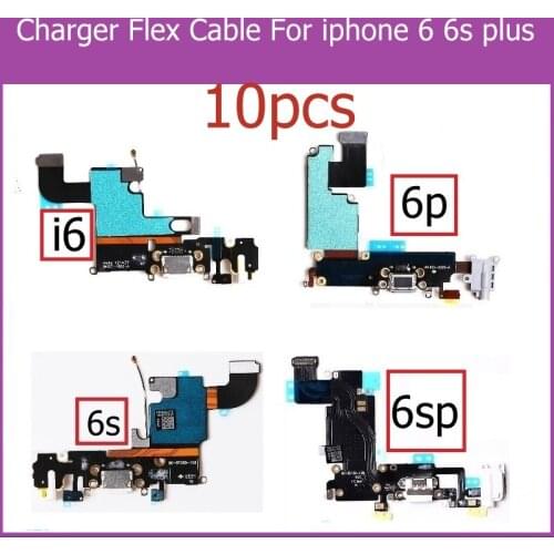 The USB Charger Connector Flex Cable For iPhone 6 6S plus headphone audio jack port connector flex cable dark gray white Wholesa