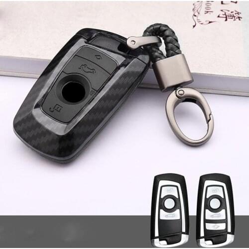 Carbon Fiber Silicone Car Key Case Cover for BMW F30 G30 1 3 5 7 Series X3 X4 M2/3/4 Car Holder Shell Car-Styling Accessories